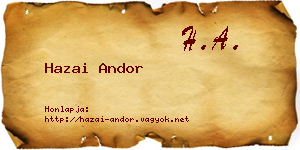 Hazai Andor névjegykártya