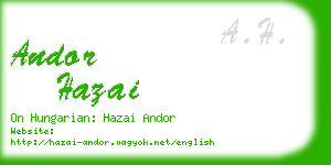 andor hazai business card